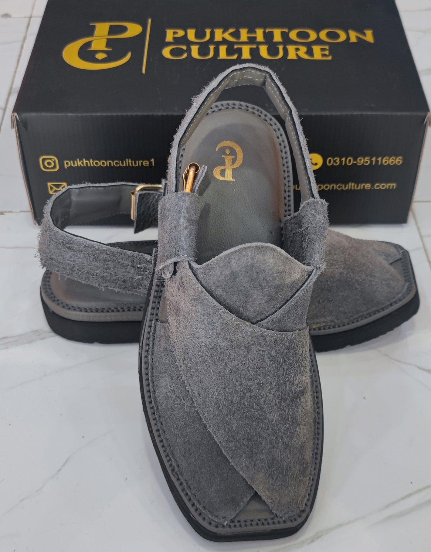 Charcoal Grey Sabar in Sketcher Sole (Light Weight)