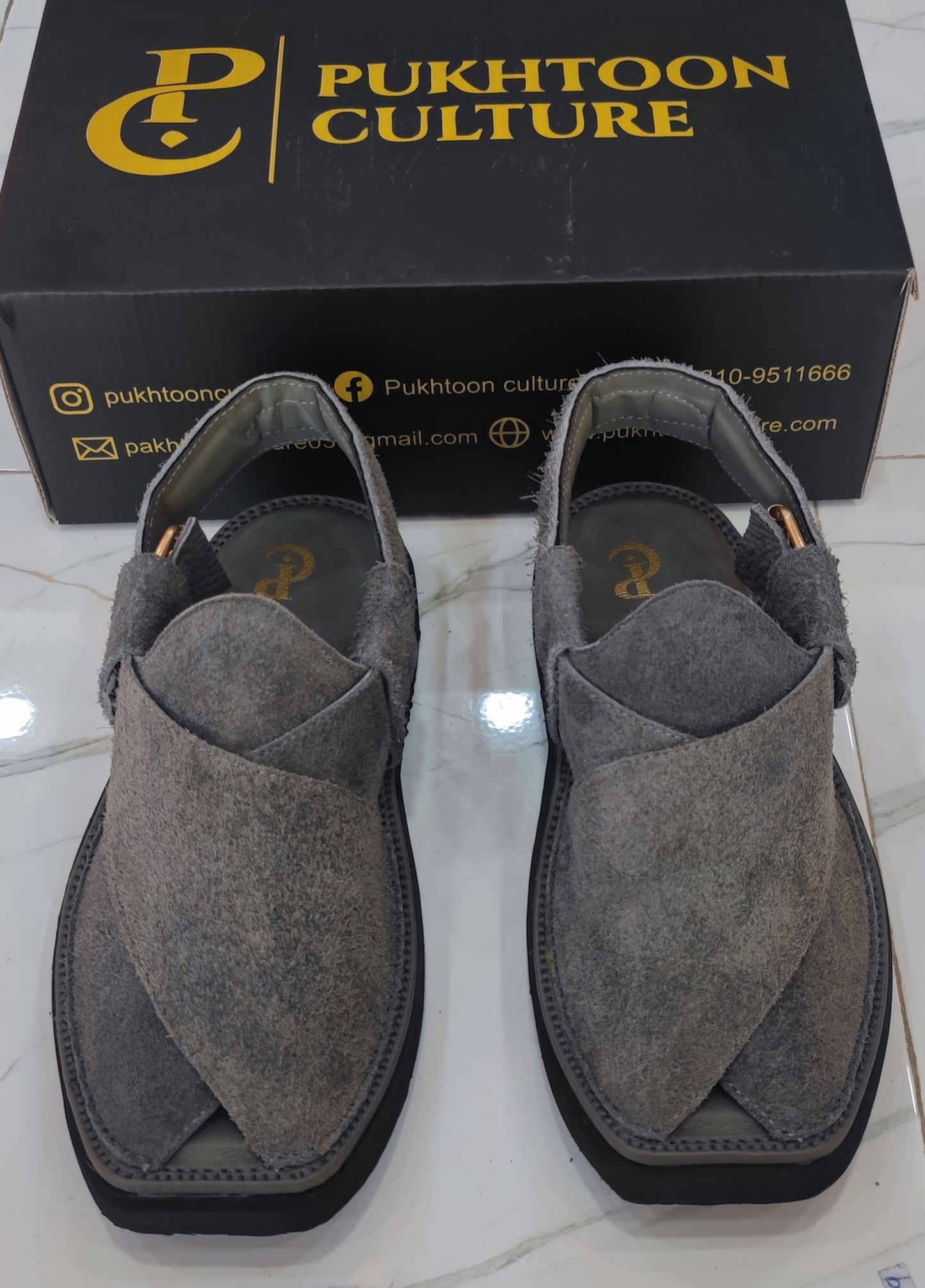 Charcoal Grey Sabar in Sketcher Sole (Light Weight)