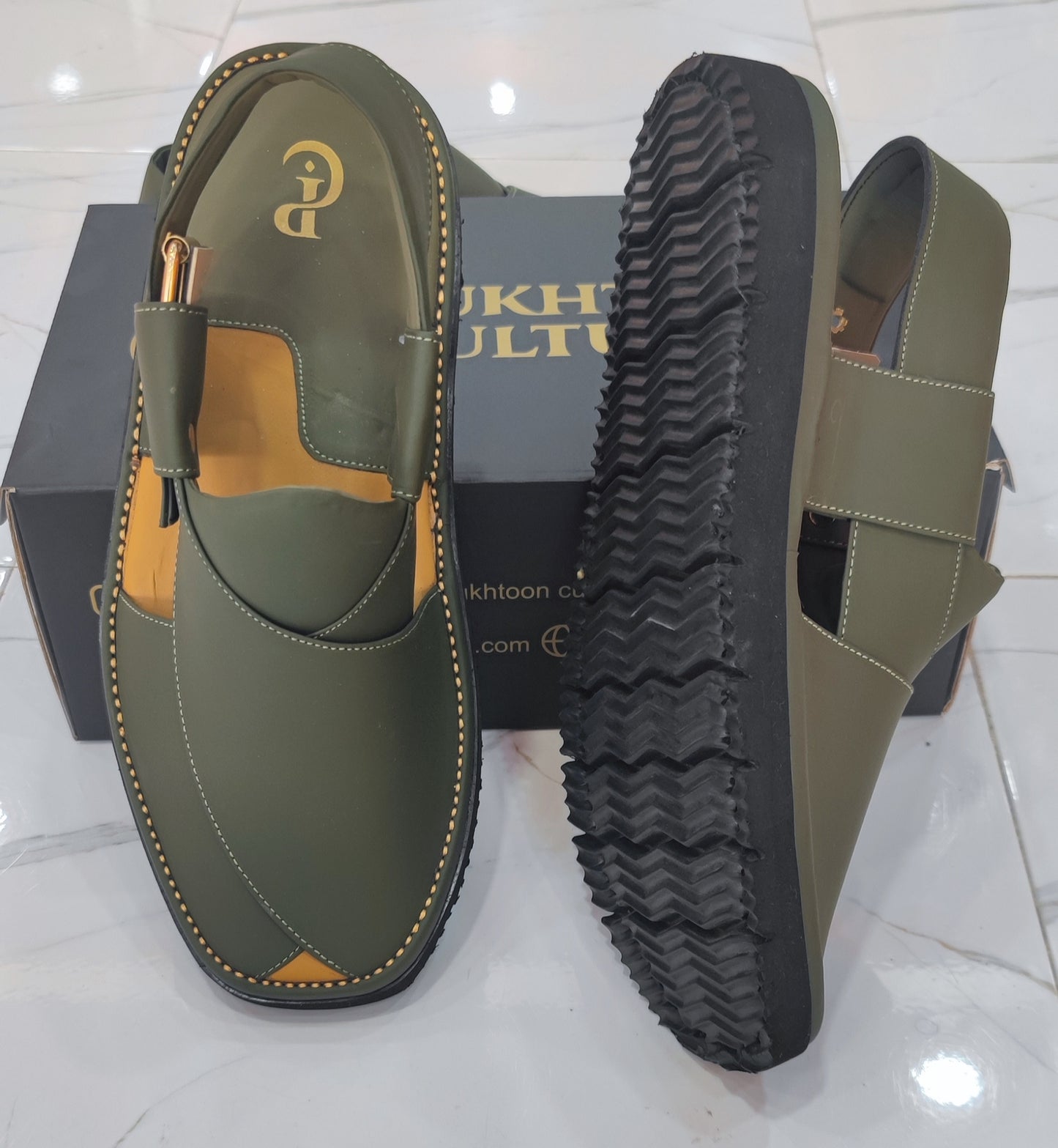 Goga Round Shape Olive Green Sketcher Sole (Light Weight)