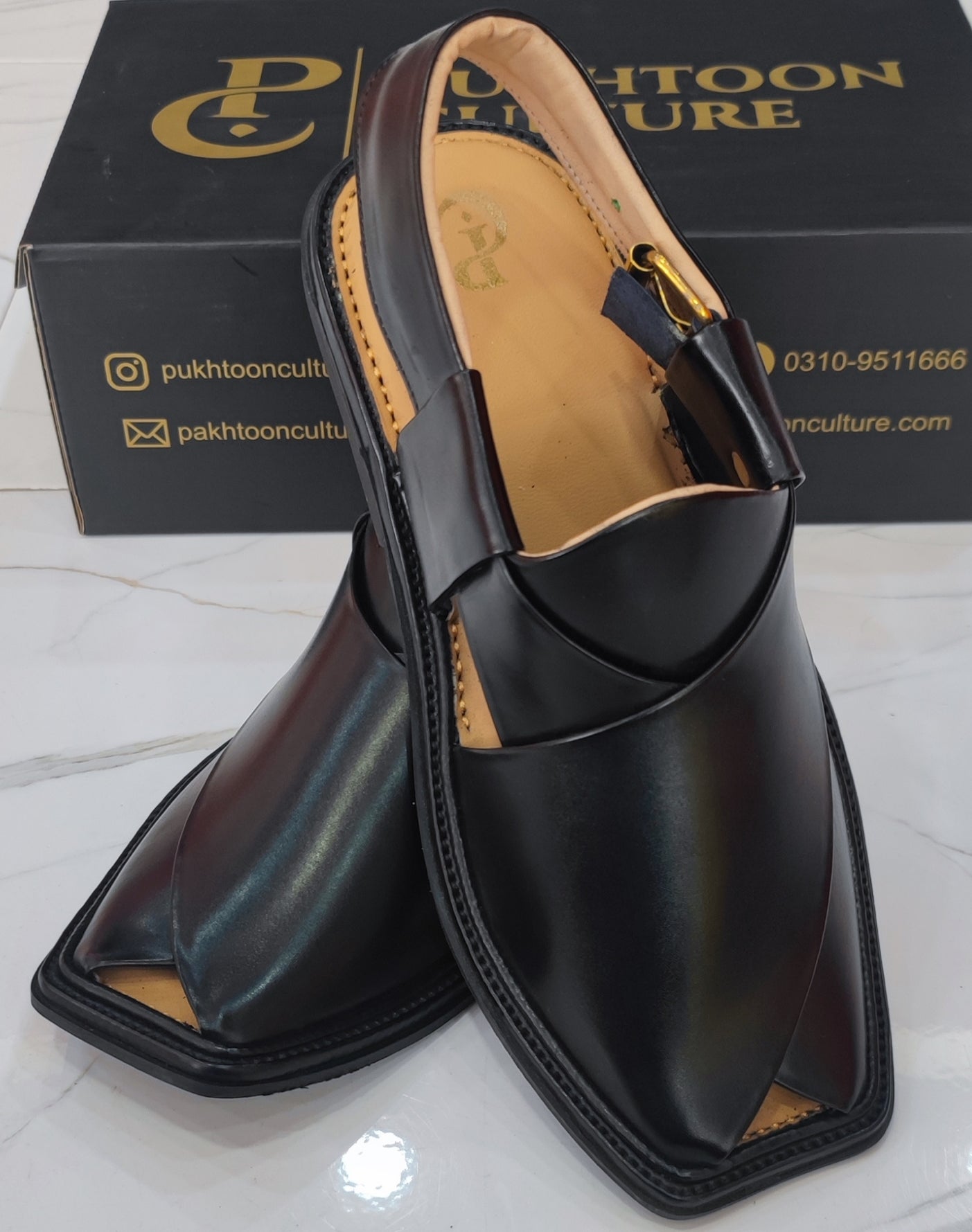 Smart Peshawari Chappal (Jet Black)