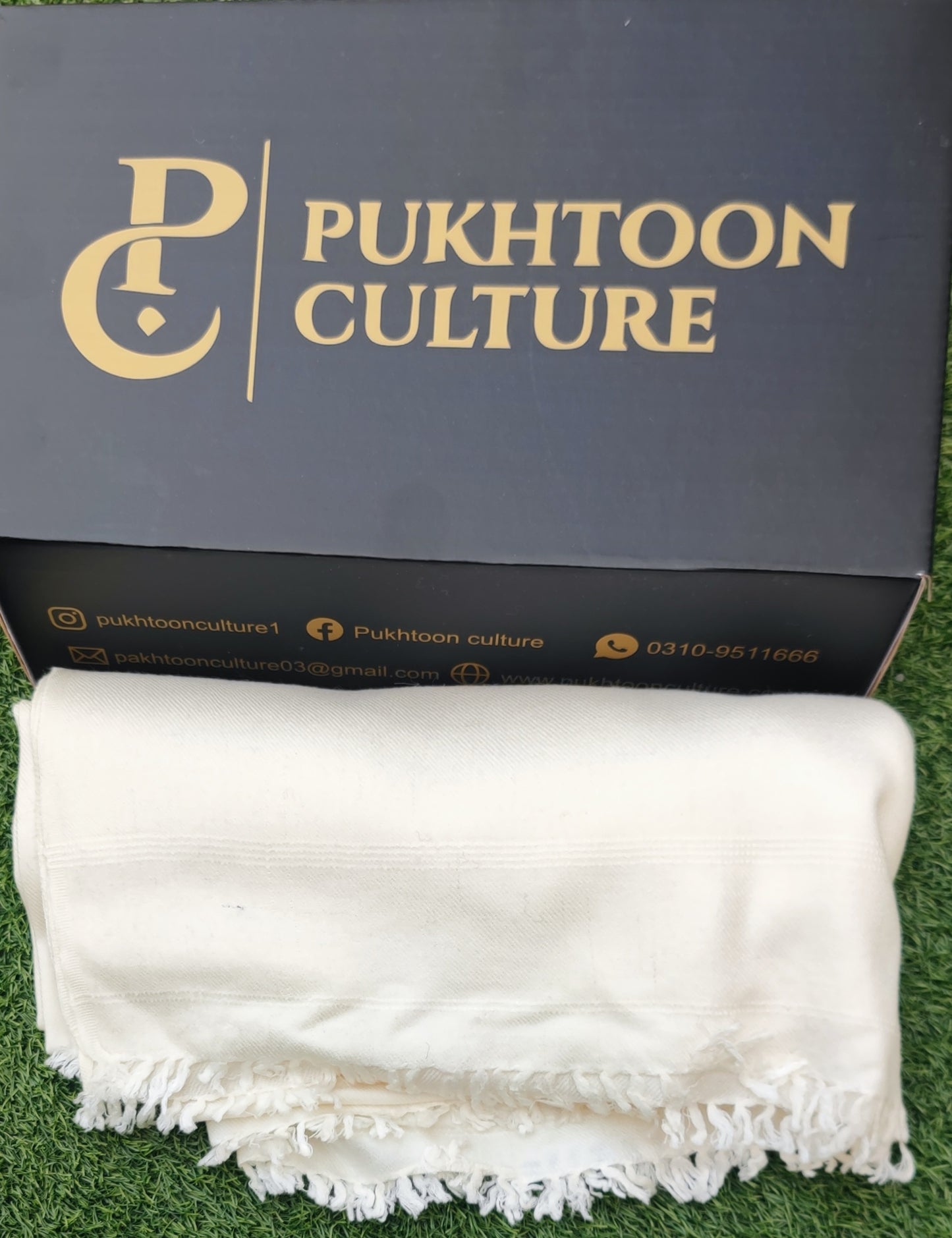 White Shawl Pure Wool For Men