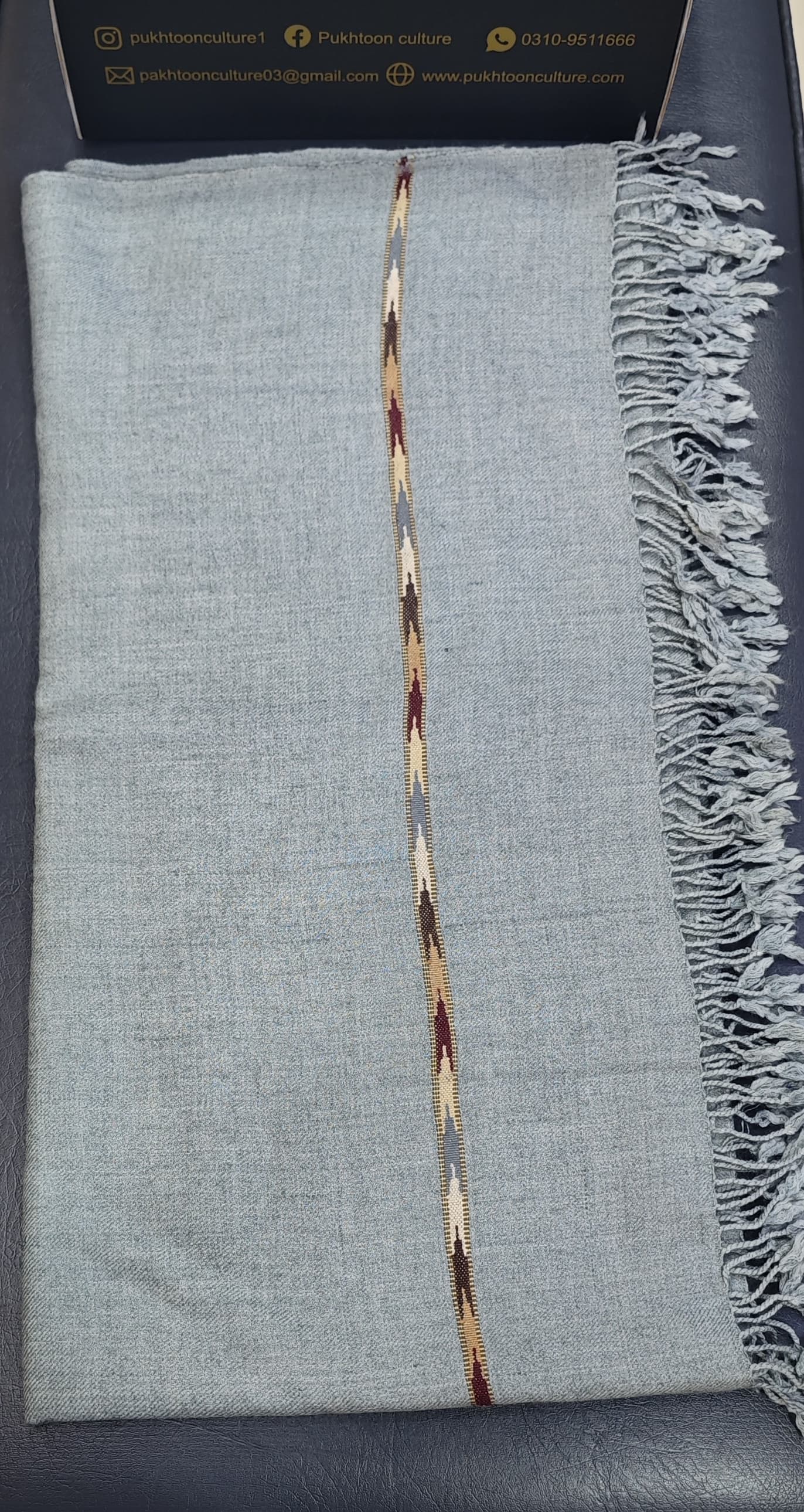 Grey Shawl Pure Wool For Men