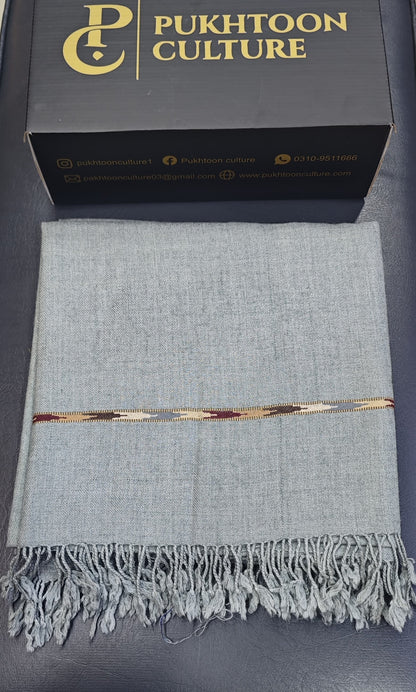 Grey Shawl Pure Wool For Men