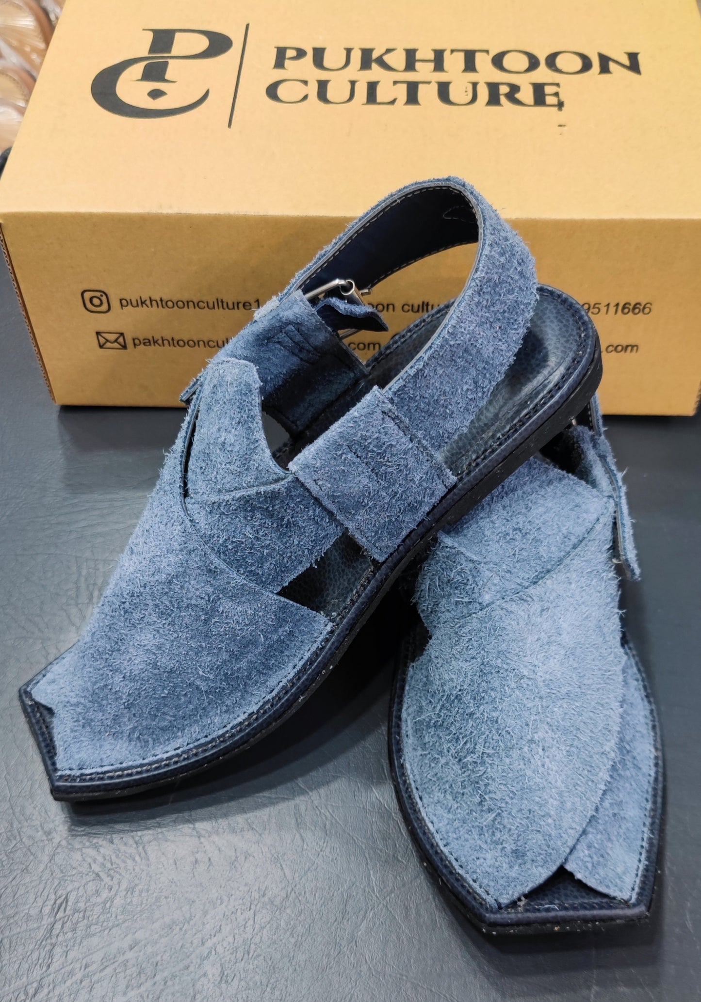 Sabar navy blue in cut shap