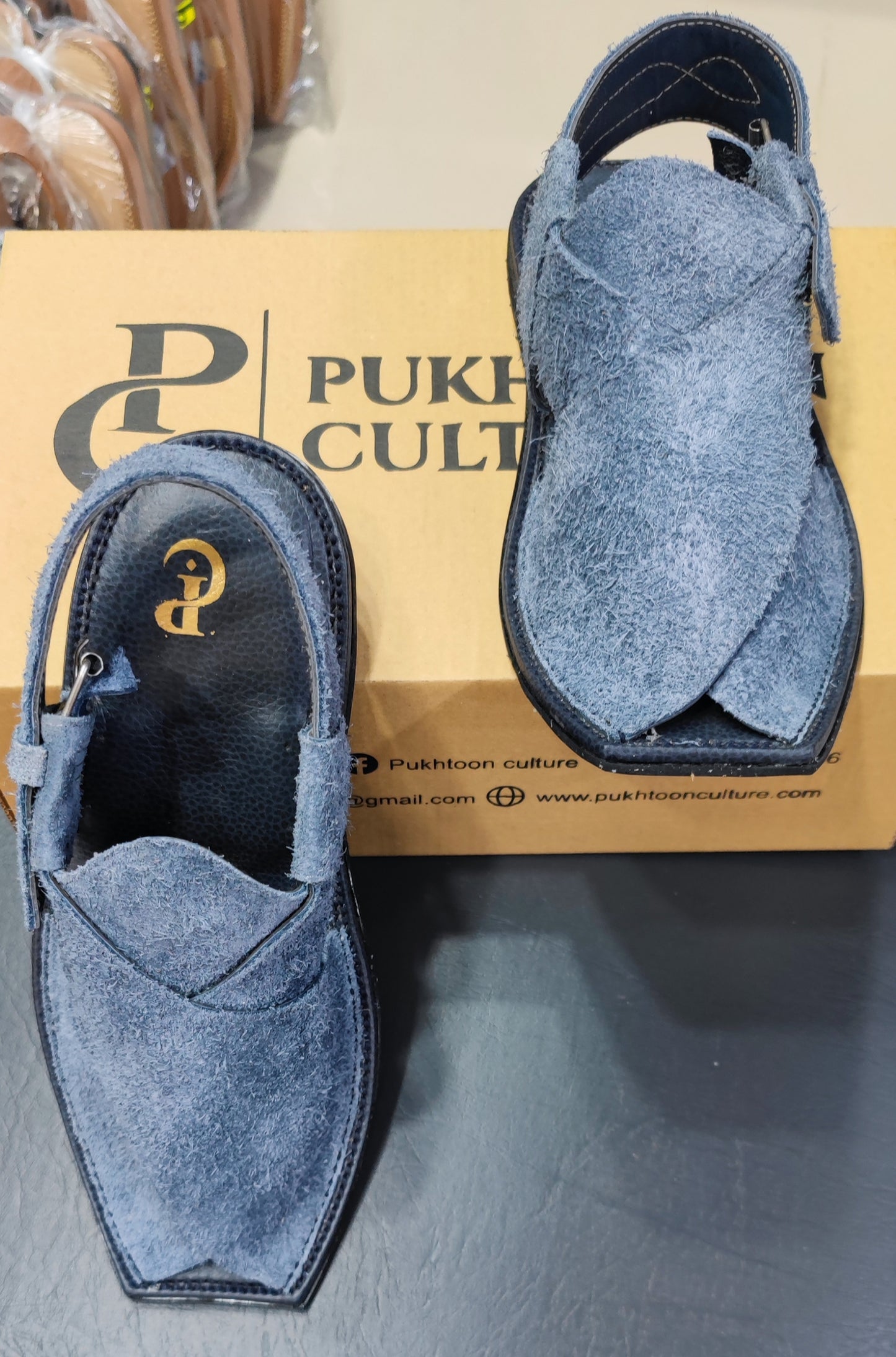 Sabar navy blue in cut shap
