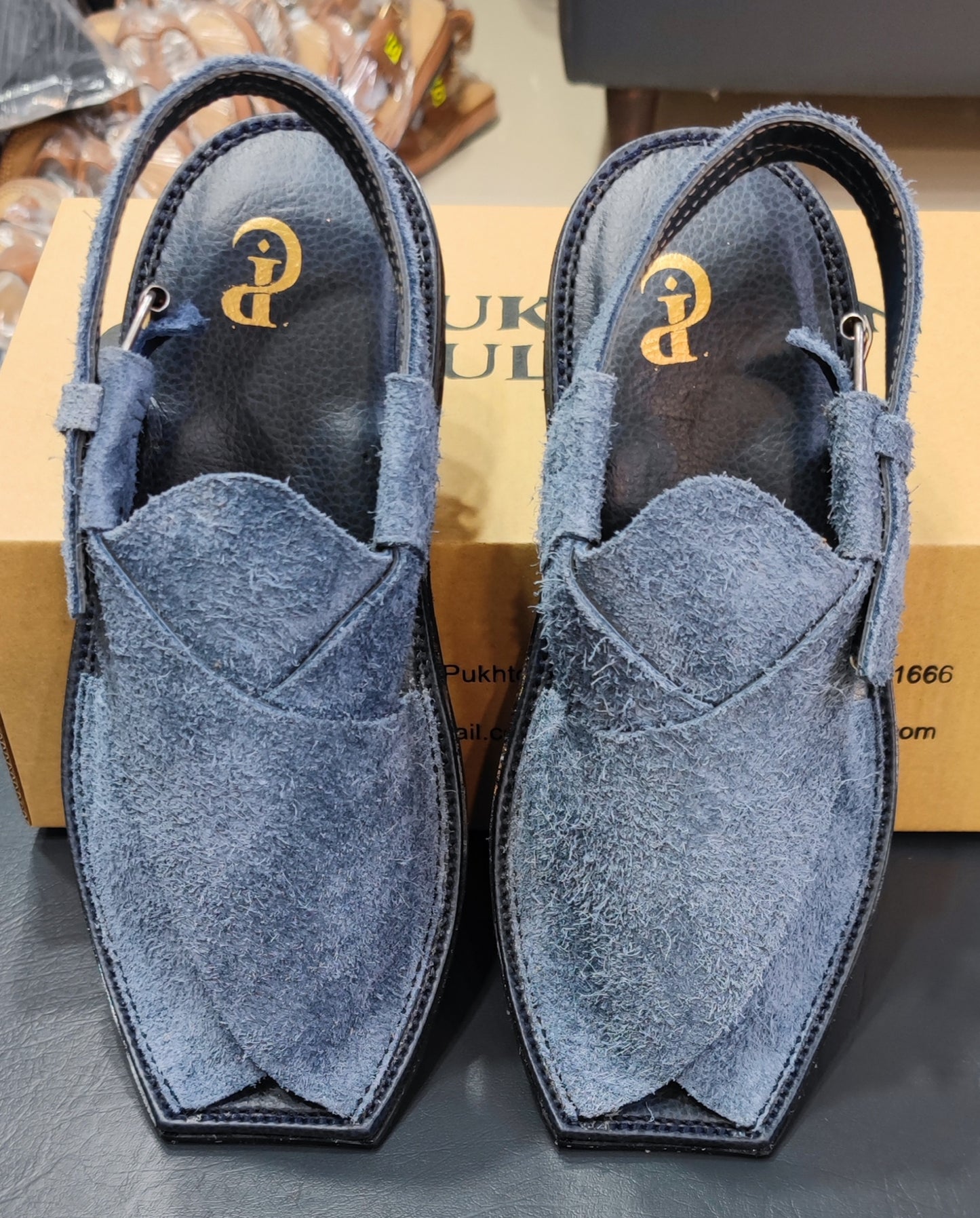 Sabar navy blue in cut shap