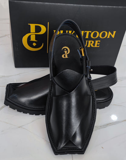 Vibram Chappal T Shape  jet black (light weight )