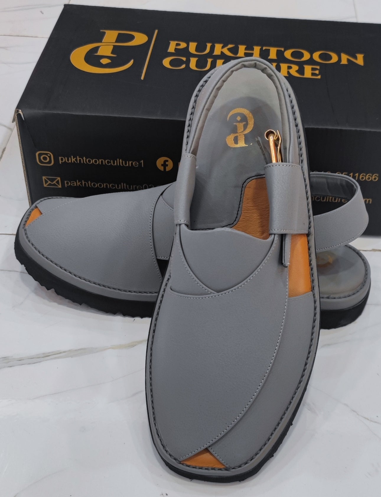 Goga Round Shape Grey Grain  Sketcher Sole (Light Weight)