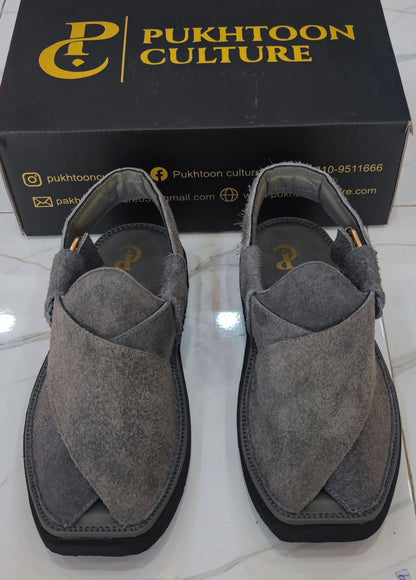 Charcoal Grey  Sabar in  Sketcher Sole (Light Weight)
