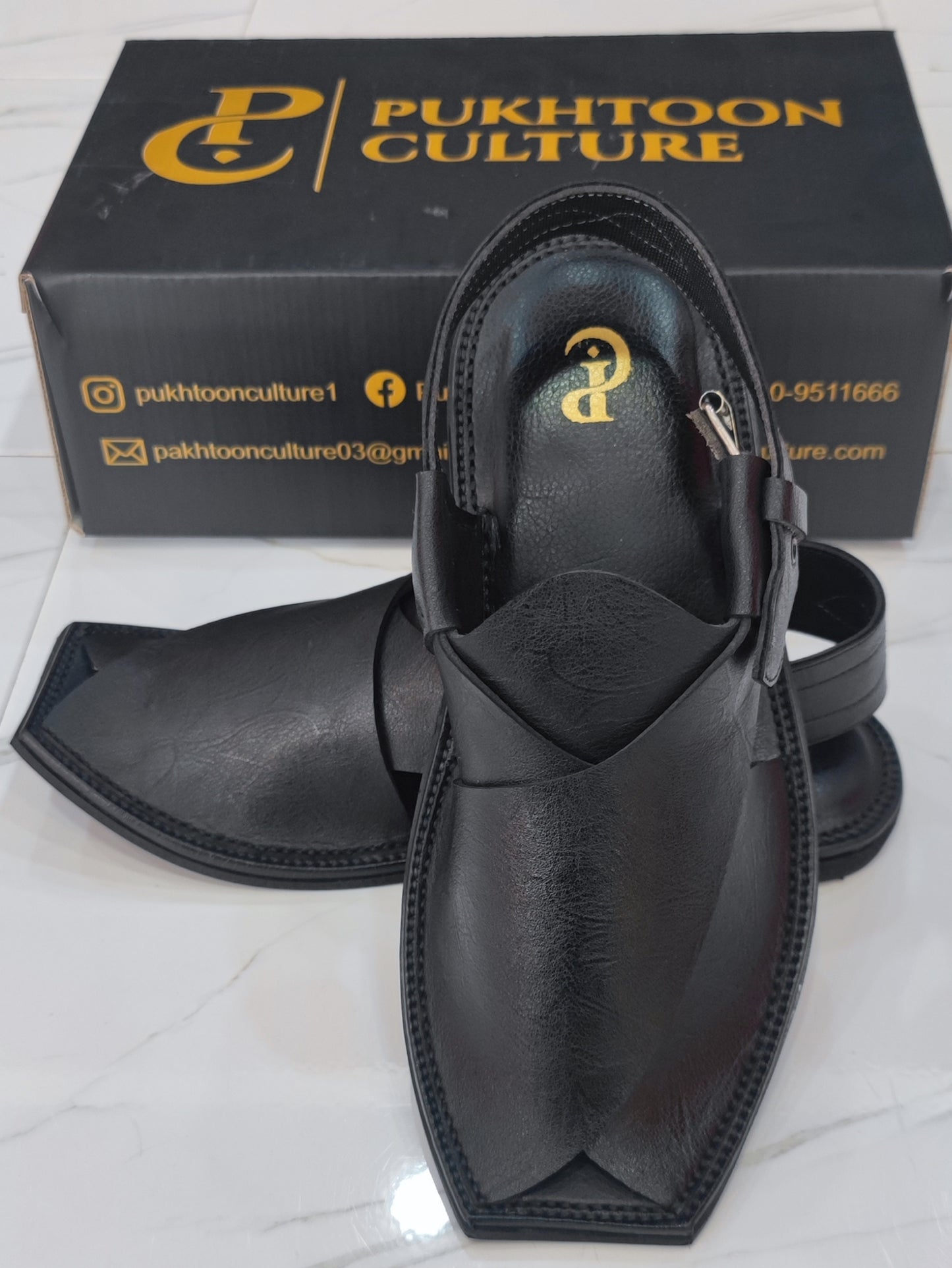 T Shape Slim Grain Black