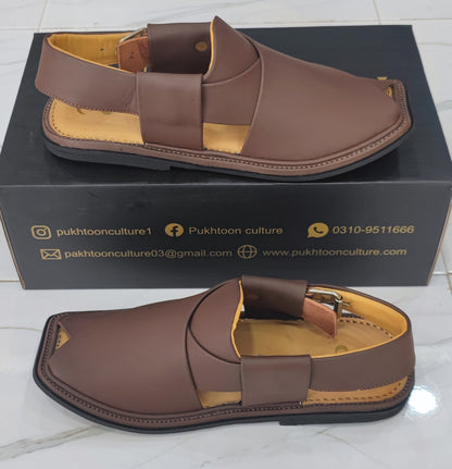 Smart Peshawari matte brown chappal