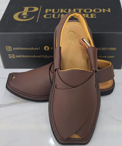 Smart Peshawari matte brown chappal