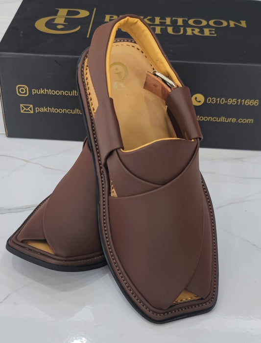 Smart Peshawari matte brown chappal