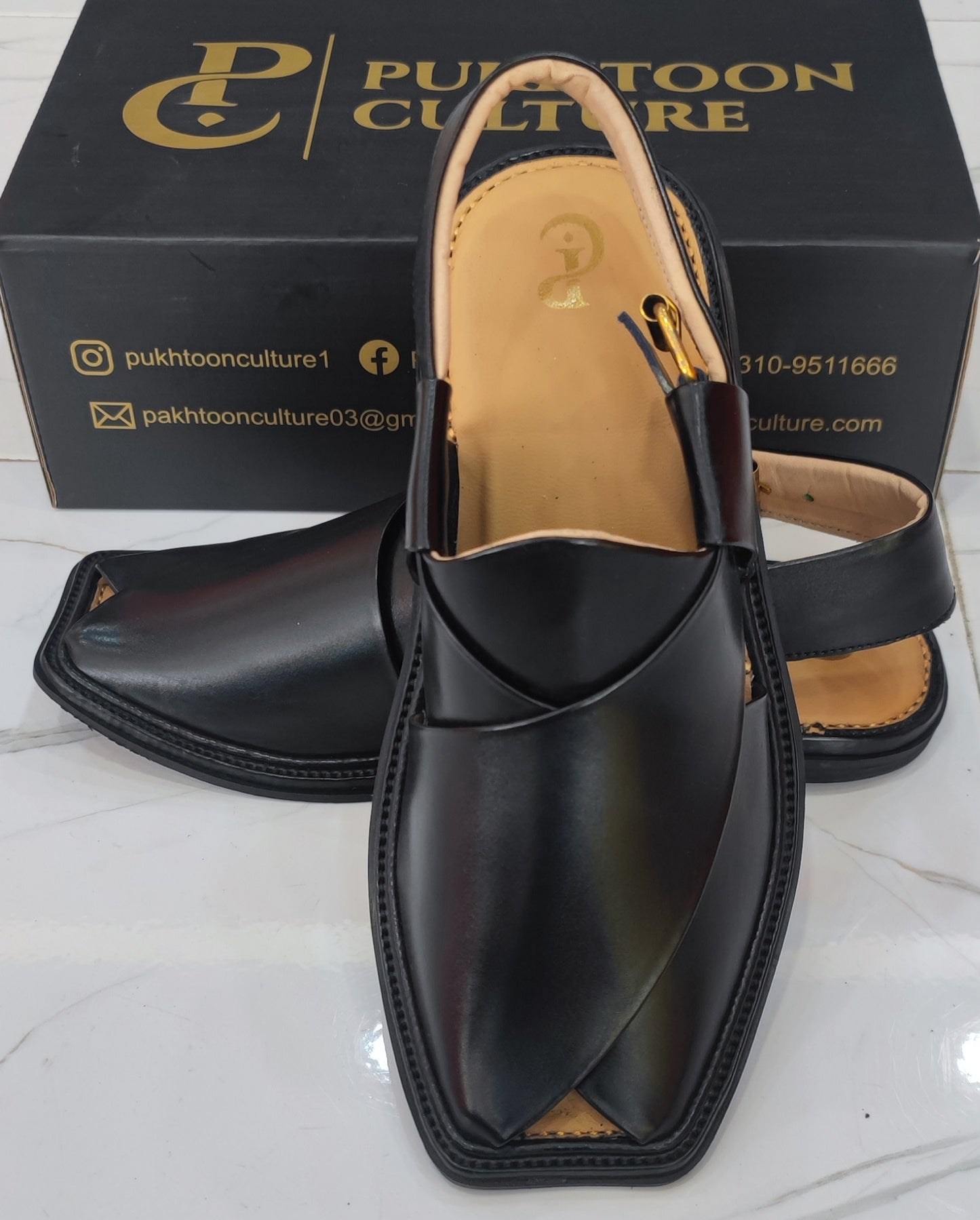 Smart Peshawari Chappal (Jet Black)
