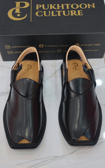 Smart Peshawari Chappal (Jet Black)
