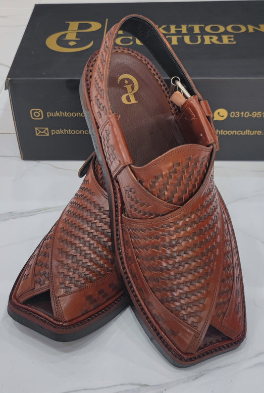 Hand Woven Oxblood Medium Sole