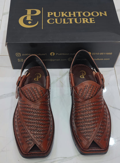 Hand Woven Oxblood Medium Sole