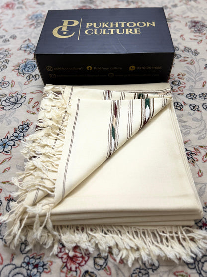 Premium Ivory Wool  Shawl For Men (Pure Wool)