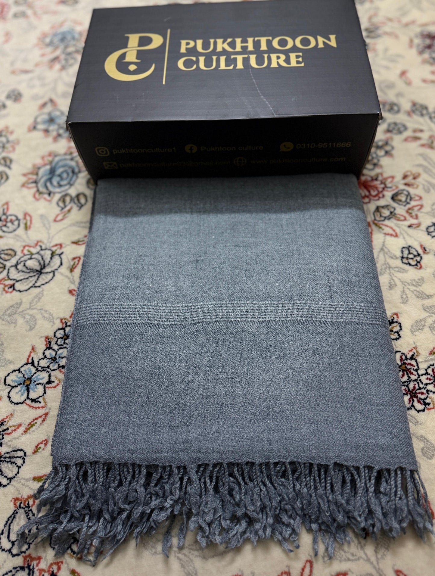 Grey Shawl For Men (Pure Wool)