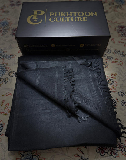 Black Shawl For Men (Pure Wool)