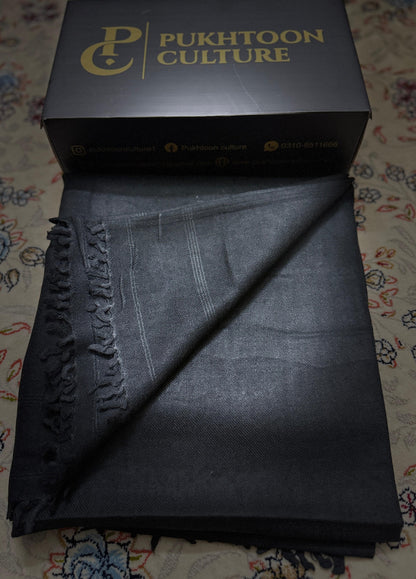 Black Shawl For Men (Pure Wool)