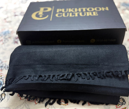 Black Shawl For Men (Pure Wool)