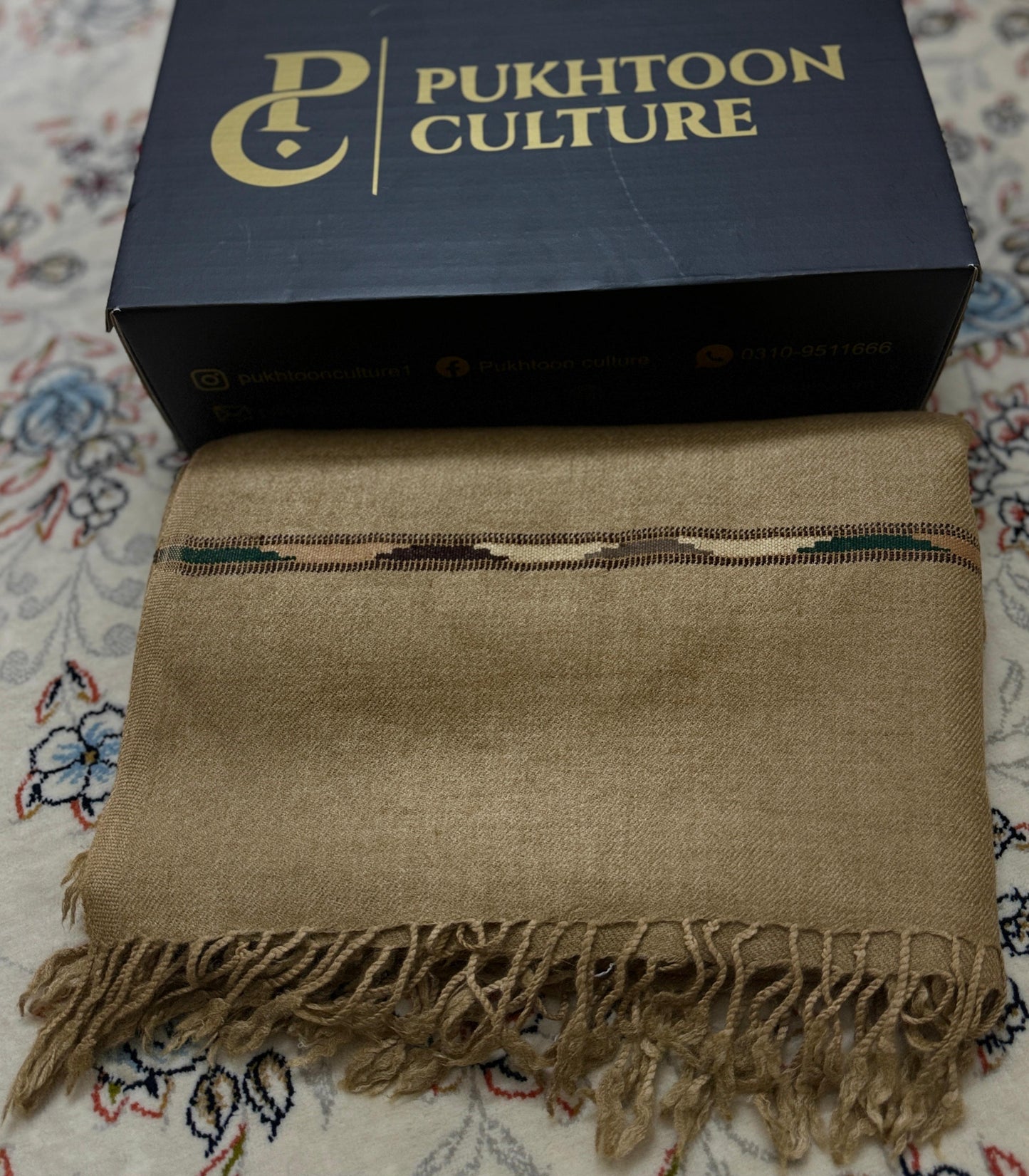 Camel Grace Shawl For Men (Pure Wool)