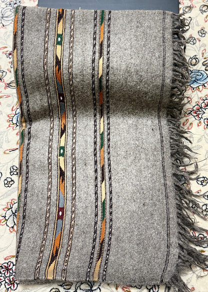 Pure Wool Gray Shawl For Men