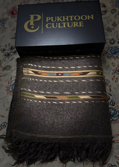 Pure Wool Brown Shawl For Men