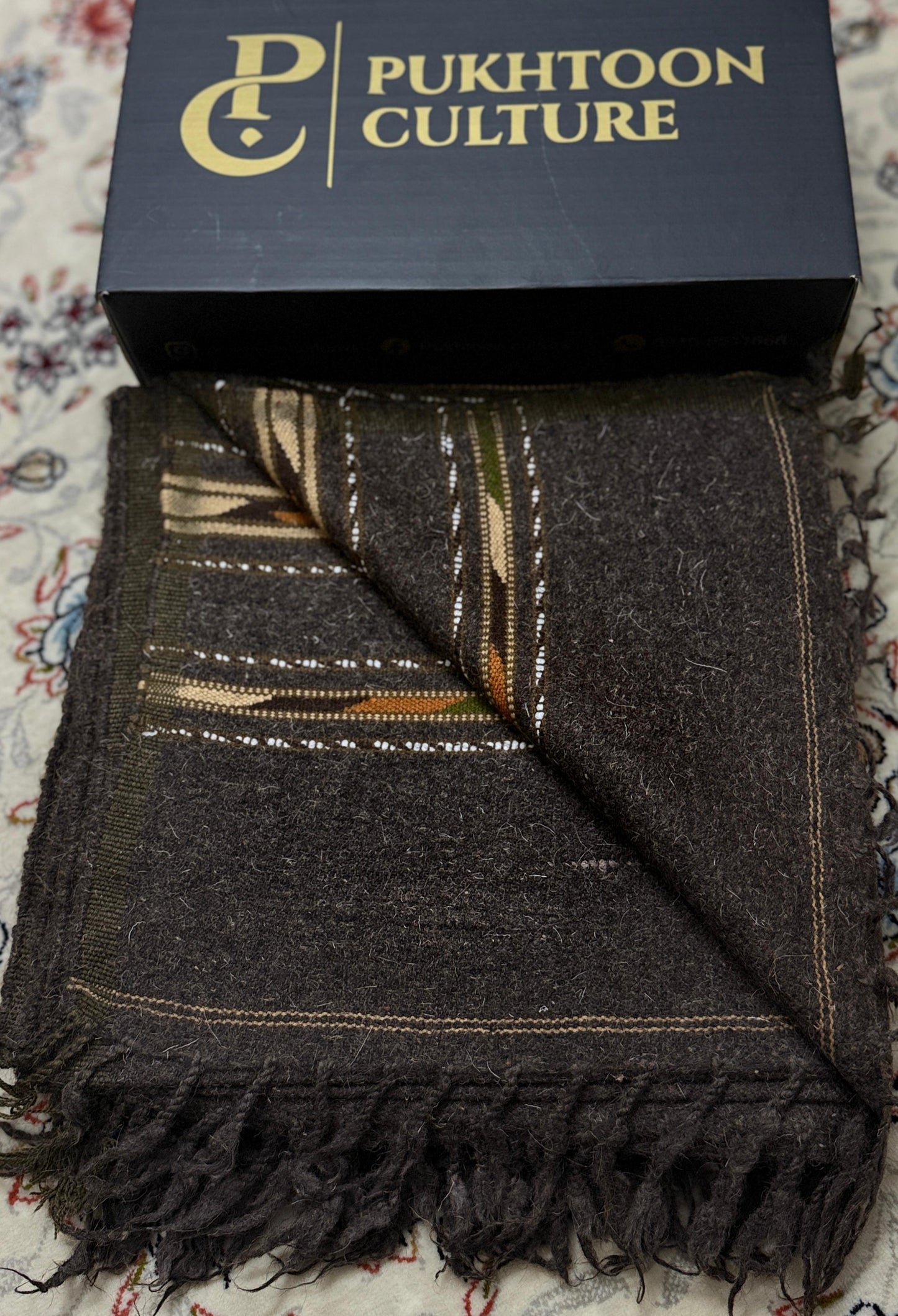 Pure Wool Brown Shawl For Men