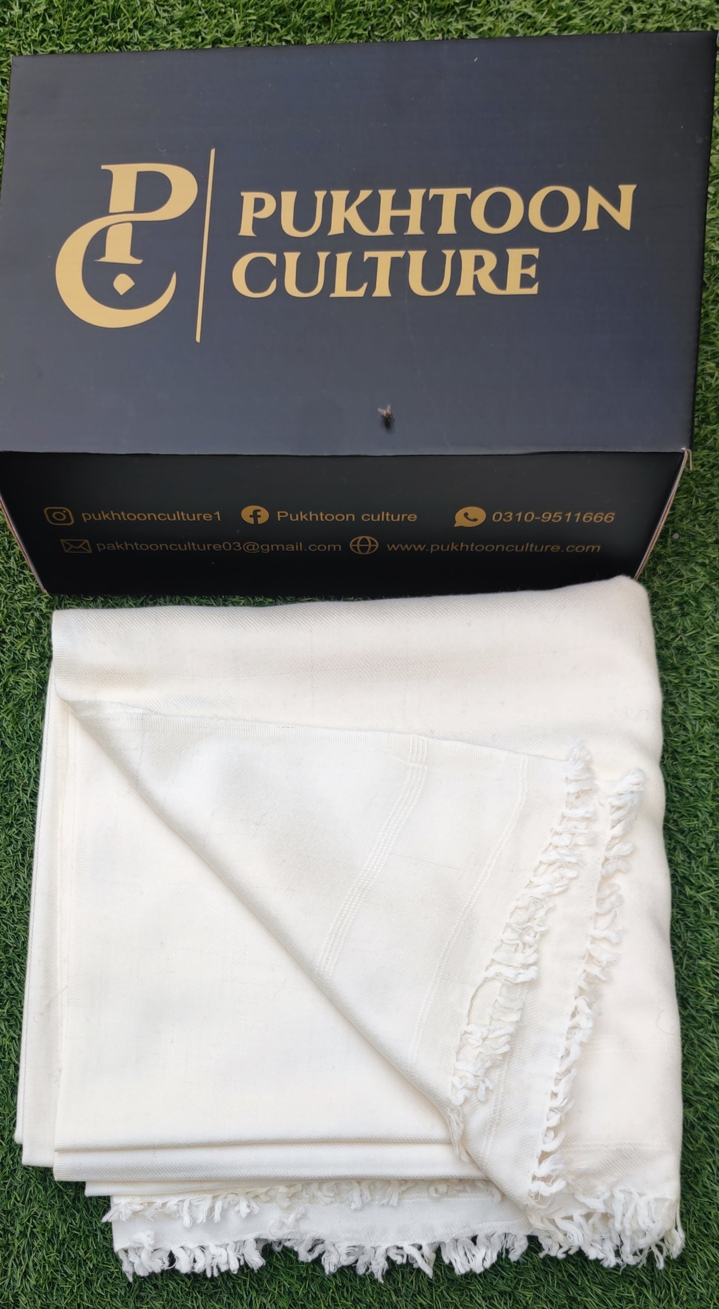 White Shawl Pure Wool For Men