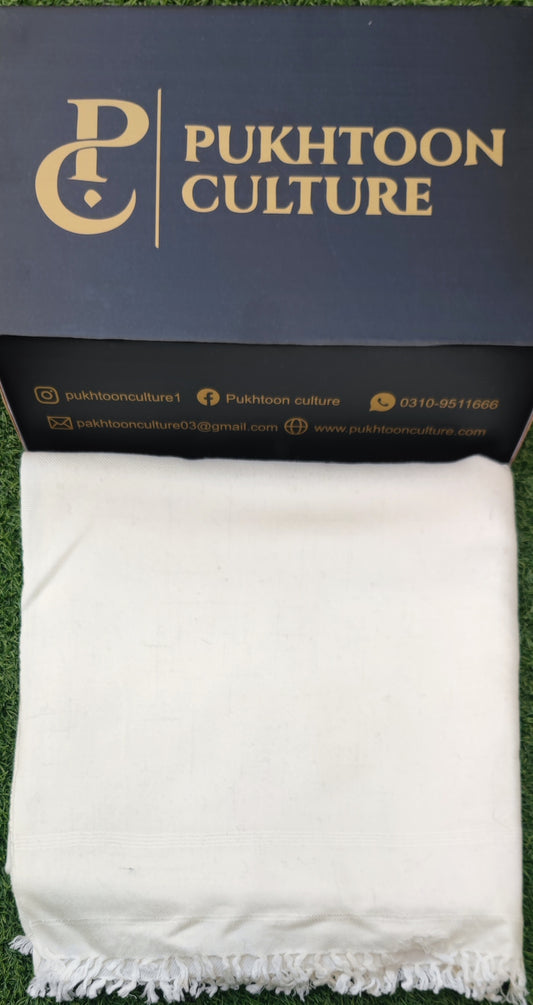 White Shawl Pure Wool For Men