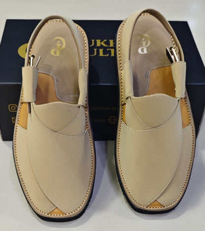 Goga Round Shape Ivory Beige Textured Sketcher Sole (Light Weight)