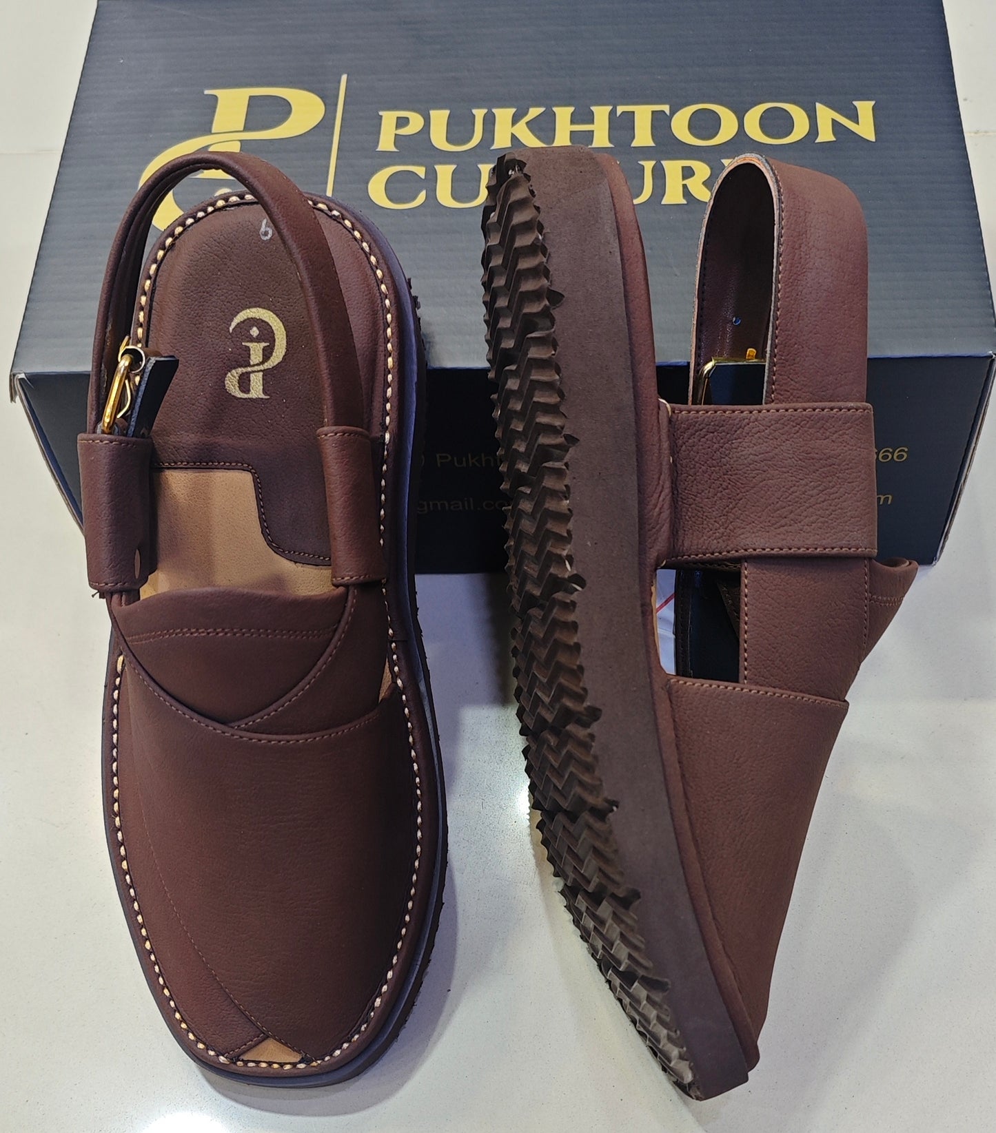 Goga Round Shape Matte Dark Brown Textured Sketcher Sole (Light Weight)