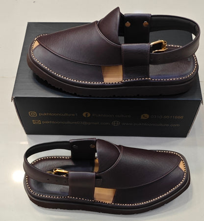 Goga Round Shape  Dark Brown Textured Sketcher Sole (Light Weight)