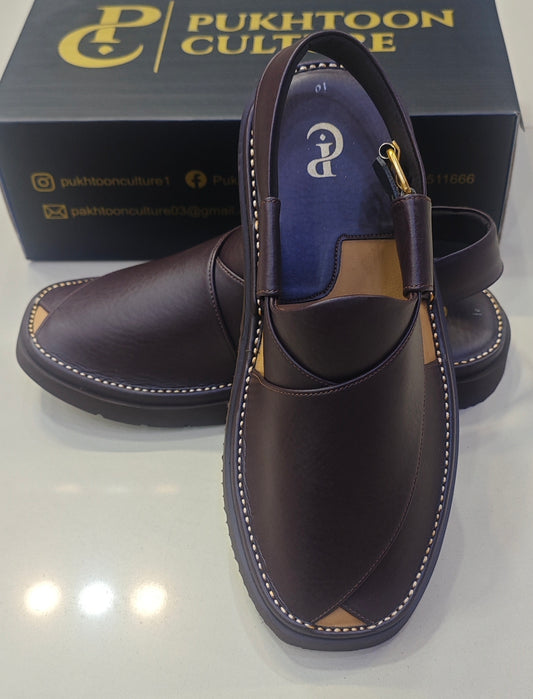 Goga Round Shape  Dark Brown Textured Sketcher Sole (Light Weight)