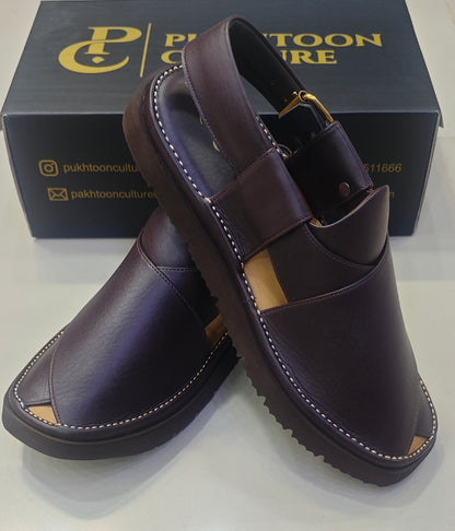 Goga Round Shape  Dark Brown Textured Sketcher Sole (Light Weight)