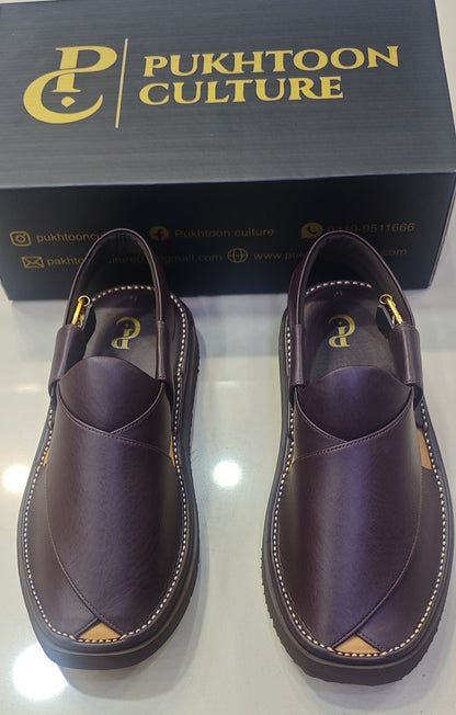 Goga Round Shape  Dark Brown Textured Sketcher Sole (Light Weight)