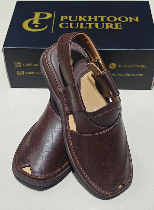 Goga Round Shape Brown Textured