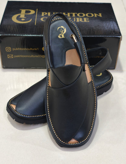 Goga Round Shape Black Textured New Style Important Sole Light Weight